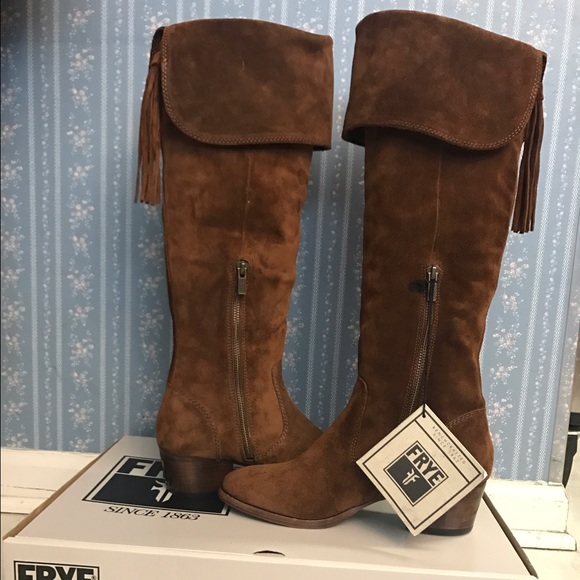 NWT FRYE Over the Knee Suede "Clara" Tassel Tall G O R G E O U S Boots - Picture 9 of 10